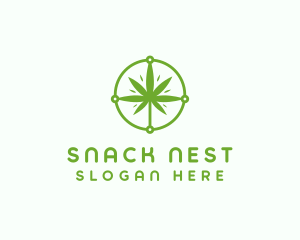 Green Cannabis Leaf logo design