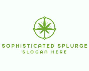 Green Cannabis Leaf logo design