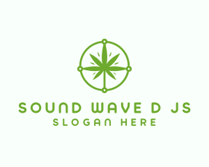 Green Cannabis Leaf logo design