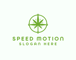 Green Cannabis Leaf logo design