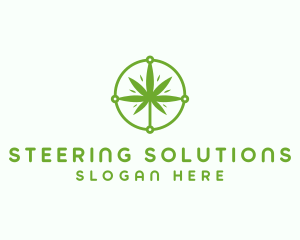 Green Cannabis Leaf logo design