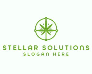 Green Cannabis Leaf logo design