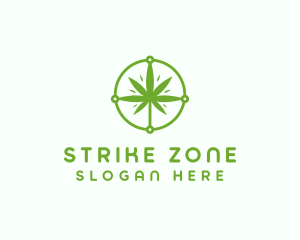 Green Cannabis Leaf logo design