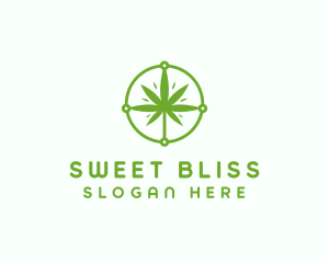 Green Cannabis Leaf logo design