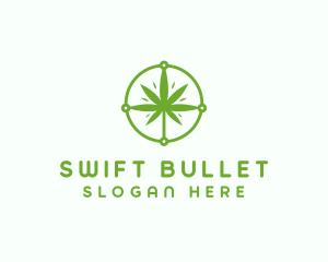 Green Cannabis Leaf logo design