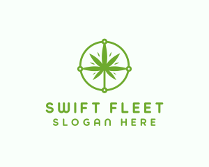 Green Cannabis Leaf logo design