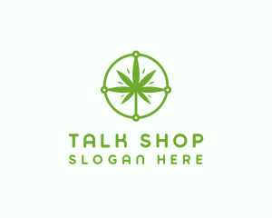 Green Cannabis Leaf logo design