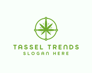 Green Cannabis Leaf logo design