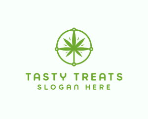 Green Cannabis Leaf logo design