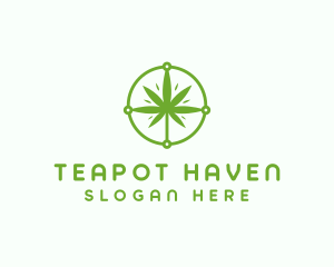 Green Cannabis Leaf logo design