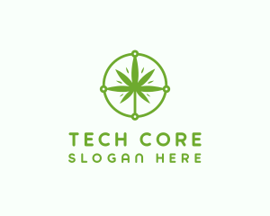 Green Cannabis Leaf logo design