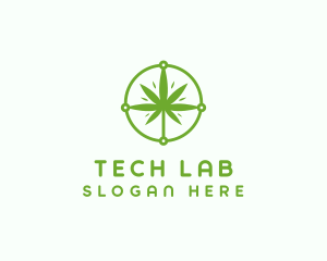 Green Cannabis Leaf logo design