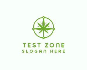 Green Cannabis Leaf logo design