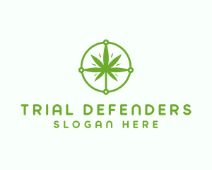 Green Cannabis Leaf logo design