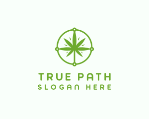 Green Cannabis Leaf logo design