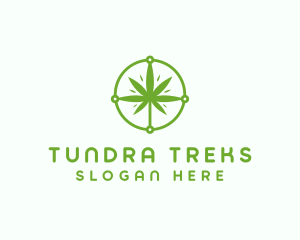 Green Cannabis Leaf logo design