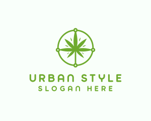 Green Cannabis Leaf logo design