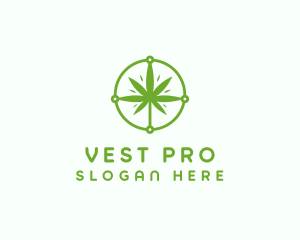 Green Cannabis Leaf logo design