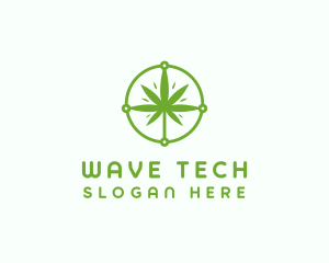 Green Cannabis Leaf logo design