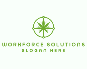 Green Cannabis Leaf logo design