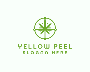 Green Cannabis Leaf logo design