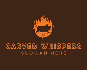 Roasted Pork BBQ logo design