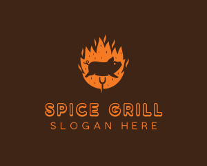 Roasted Pork BBQ logo design