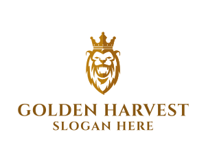 Golden Wild Lion logo design