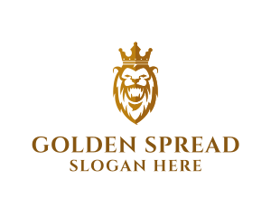 Golden Wild Lion logo design