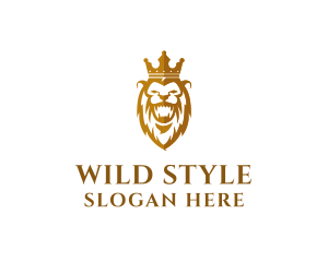 Golden Wild Lion logo design