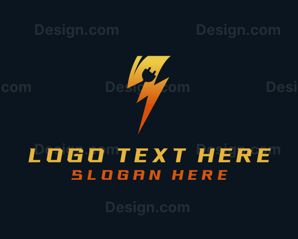 Lightning Electrical Plug Logo