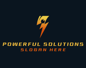 Lightning Electrical Plug logo design