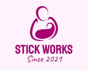 Purple Woman Maternity logo design