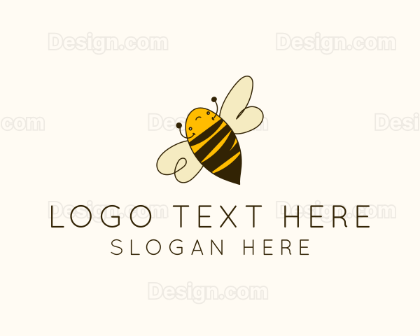 Cute Flying Bee Logo