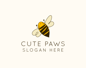 Cute Flying Bee logo design