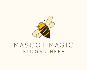 Cute Flying Bee logo design