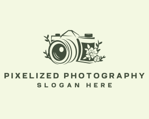 Camera Floral Photo logo design