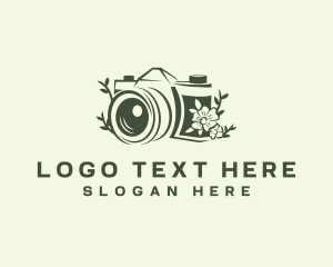 Photo - Camera Floral Photo logo design