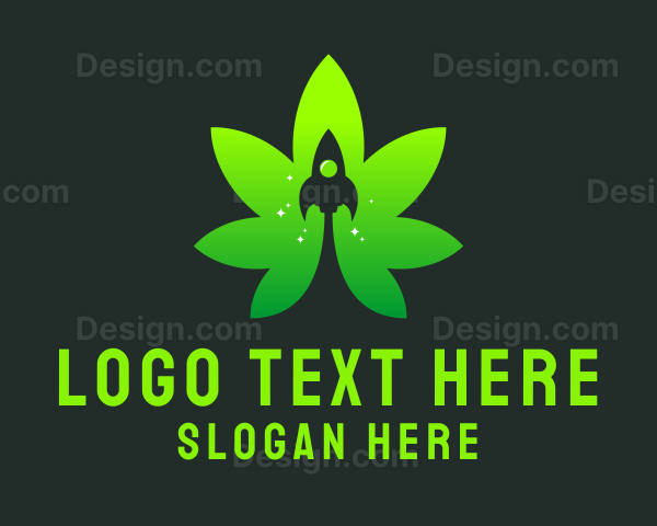 Marijuana Leaf Rocket Logo