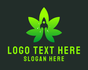 Marijuana Leaf Rocket  logo