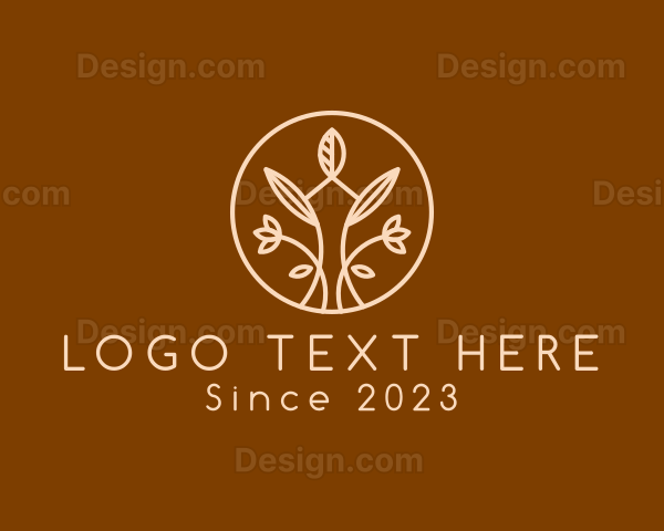 Natural Floral Emblem Logo