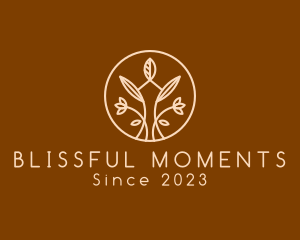 Natural Floral Emblem logo design
