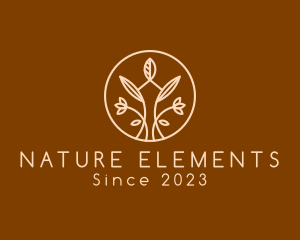 Natural Floral Emblem logo design