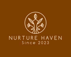 Natural Floral Emblem logo design