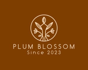 Natural Floral Emblem logo design