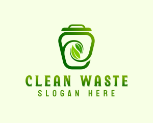 Leaf Trash Can logo design