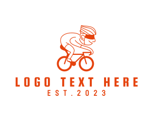 Happy Cyclist Cartoon logo