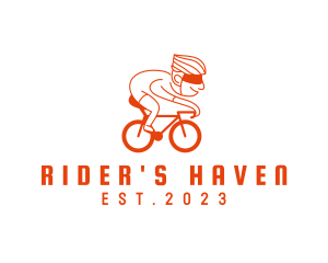 Happy Cyclist Cartoon logo design