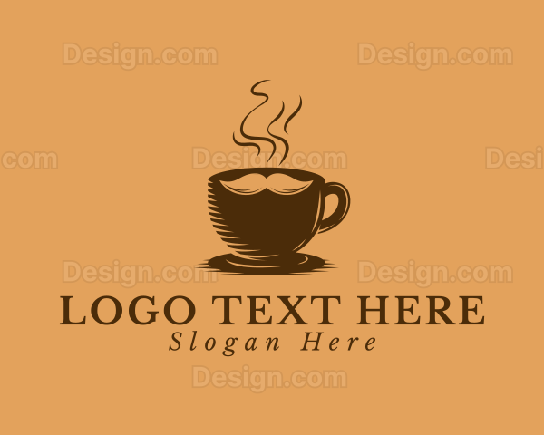 Hipster Coffee Mustache Logo