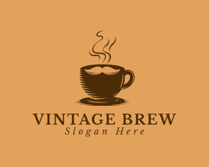 Hipster Coffee Mustache logo design